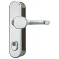 ABUS Türgriff HLZS814 FarbeOberfläche: ER Edelstahl rostfrei|Garniturart: Wechselgarnitur (Griffplatte/Griff)|Schild/Rosette: :Langschild (rund)