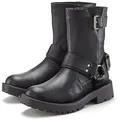 LASCANA Bikerboots mit trendigen Zierschnallen, Stiefel, Stiefelette schwarz 38