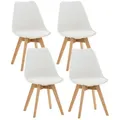 CLP 4er Set Esszimmerstuhl Linares weiß/Kunststoff