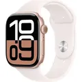 Apple Watch Series 10 46mm GPS Aluminiumgehäuse Roségold Sportarmband Blassrosa M/L - Rosa