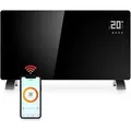 Gologi Elektrische Heizung - Konvektorheizung mit Thermostat - Steuerbar über App und Touch-Bedienung - Für Räume bis zu 25m2 - 2000W - Schwarz - Schwarz