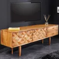 riess-ambiente Massivholz TV Lowboard ALPINE 145cm natur Akazie Retro Design honey finish TV-Schrank Kommode