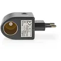 Nedis Steckdosen Adapter Euro / Typ C CEE 7/16 - 100 - 240 V AC 50/60 Hz, 12 V DC, 6 W, Netzstromversorgung, 0.3 A, schwarz, Kunststoff