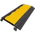 Floordirekt Kabelbrücke Vulcan, 4 Kanal, 90 cm x 50 cm, überfahrbar, schwarz/gelb, Gummi
