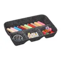 Relaxdays Schubladen Organizer Filz, Ordnungssystem Schreibtisch, HBT 5,5 x 29,5 x 19 cm, 4 Fächer, Filzkorb, dunkelgrau