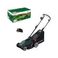 Bosch Akku-Rasenmäher ROTAK18V2-43 (Schnittbreite: 43 cm, Schnitthöhe: 30-75 mm, 50 l Stoff-Grasfangkorb, Mulchstopfen, ohne Akku)