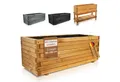 BooGardi Pflanzkübel groß außen & innen mit Vlies · Blumenkasten XXL (Pflanzkasten rechteckig · 140 cm naturbraun), 10 Größen · Hochbeet · Holz · für Garten, Balkon & Terrasse