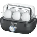 Severin EK 3166 Eierkocher schwarz Kochzeitüberwachung für 6 Eier, Messbecher 