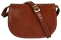 piké Umhängetasche Echt Leder Damen Made in Italy | Vintage Crossbag | klassische Schultertasche mit Magnetverschluss braun 016122