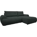 MIRJAN24 Ecksofa Fiorano, Wohnzimmer L-Form, Stilvoll Eckcouch mit Bettkasten und Schlaffunktion (Farbe: Velo 636, Seite: Rechts) - Schwarz