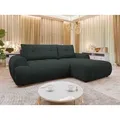 MIRJAN24 Ecksofa Fiorano, mit Bettkasten und Schlaffunktion, Rückenlehne in Form beweglicher Kissen schwarz