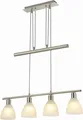 Lindby Hängelampe Simeon, nickelfarben, Glas, 73 cm, E14