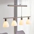 Pendelleuchte Lindby, SIMEON, dimmbar, Metallisch, für Wohnzimmer, Glas, Modern - 72.5 - 13 - 12
