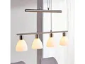 Hängelampe SIMEON Lindby, dimmbar, alu / grau / zink, für Wohn- / Esszimmer, Glas, Modern, Pendelleuchte
