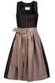 Edelnice Trachtenmode Midi Dirndl Dorothea schwarz-Bronze mit Knopfleiste inkl. traditioneller Dirndlschürze Gr. 32-54 (DE/NL/SE/PL, Numerisch, 38, Regular, Regular, schwarz)