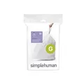 simplehuman CW0166 Code G passgenaue Müllbeutel, 30 Liter, Packung mit 20, weißer Kunststoff