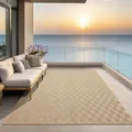 the carpet Kansas Outdoor Teppich – Wetterfester Indoor & Outdoor Teppich im Jute-Look für Balkon, Terrasse, Garten, Wohnzimmer & Esszimmer, pflegeleicht und UV-beständig, Raute, ca. 160 x 230 cm