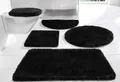 Badematte "Superwuschel, Badvorleger, Badezimmer Teppich", rutschhemmend beschichtet, strapazierfähig-schnell trocknend-fußbodenheizungsgeeignet, Mikrofaser-Badematte, Badteppich, rechteckig, rund & als 3-tlg. Set schwarz 1 St. rund ( Ø 80 cm) - 1 St.