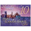 JUNAPACK Einladungskarten Pferd Einladungen zum Kindergeburtstag Fohlen lila Mädchen, Einladungskarten zum 10. Geburtstag mit Pferd Motiv