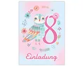 Junapack 12 Einladungskarten zum 8. Kindergeburtstag Einladung zum achten Geburtstag Mädchen Eule