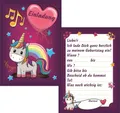 12 Kinder Geburtstag Einladungskarten Karte Einladung Party Einhorn Einhörner