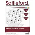 Sattleford 2400 Adress-Etiketten 70x36 mm Universal für Laser/Inkjet
