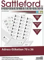 2400 ETIKETTEN 70 x 36 mm weiß A4 Laser Inkjet Kopierer Drucker Klebeetiketten