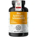 NATURE LOVE® Bio Schwarzkümmelöl - 240 allergenfreie, vegane Kapseln - hochdosiert: 1000mg pro Tagesdosis - davon 50% Linolsäure - kaltgepresst, aus Ägypten