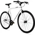 Bergsteiger Kyoto 28 Zoll Singlespeed Fixie Fahrrad, Aluminium Rahmen, Flip-Flop-Nabe, Retro-Design, Fixed Gear, Urban Bike für Herren & Damen - Weiß
