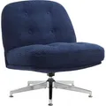 Iwmh Dick Bürostuhl, Cordstoff Drehstuhl Ohne Armlehnen Und Rollen, Stuhl Für Schlafzimmer, Wohnzimmer, Frisiertisch  - Blau