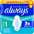 Always Ultra Damenbinden Flügel 114 Stück Größe1 Saugfähig Ultradünn Periode