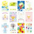 Edition Seidel Set 12 Kommunionskarten mit Umschlag - Glückwunschkarte zur Kommunion - Kommunionskarte - Set Kartenset (Klappkarten mit Briefumschlag) (SW02)