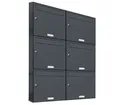 AL Briefkastensysteme Wandbriefkasten 6 Fach Premium Briefkasten A4 in RAL 7016 Anthrazit Grau wetterfest