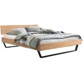 Hasena Bett, Eiche, Metall, Eiche, massiv, 140x200 cm, in verschiedenen Größen erhältlich, Schlafzimmer, Betten, Einzelbetten