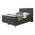 Boxspringbett - anthrazit - mit Topper - H3 - 140x200 cm