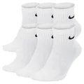 NIKE 6 X Sport Freizeit Socken Strümpfe 2X3er Pack SX7667, Farbe:3 X Schwarz 3 X Weiß, Größe:M = 38-42