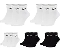 Nike 15 Paar Herren Damen Kurze Socke Knöchelhoch Weiß Schwarz Sparset SX7667 Sportsocken Größe 34 36 38 40 42 44 46 48 50, Größe:42-46, Sockenfarbe:9 Paar weiss 6 Paar schwarz