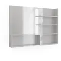 Vicco Spiegelregal, Weiß Hochglanz, Holzwerkstoff, Rechteckig, 89.8x65x11 cm, Badezimmer, Badezimmerspiegel, Badspiegel