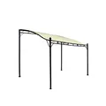 DEGAMO Anbaupavillon MANTOVA 3x2,5 Meter, Stahl dunkel, Plane PVC-beschichtet écru