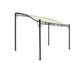 DEGAMO Anbaupavillon MANTOVA, 3 x 2,5 Meter, Gestell schwarz, Plane wasserdicht ecrufarben