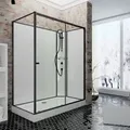 Komplettdusche Ibiza, 5 Mm Esg Sicherheitsglas, Profile & Duschsystem Der Fertigdusche Mattschwarz, Rückwände & Duschwanne Weiß, Größe: 90 X 120 X 204 Cm, Version Rechts - Schulte