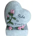 Relaxdays Grabschmuck Herz mit Spruch Grau