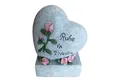 relaxdays Dekofigur Grabschmuck Herz mit Spruch, grau