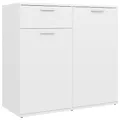vidaXL Sideboard mit 2 Türen 1 Schublade Kommode Anrichte Mehrzweckschrank Beistellschrank Schrank Standschrank Weiß 80x36x75cm Holzwerkstoff