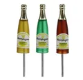 Othmar Decorations Dekofigur Stecker Sektflaschen Silvesterdeko Braun Grün Gelb 7,5cm, 10 Stück