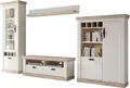 Home affaire Wohnwand Florenz, Anbauwand im Landhausstil, Komplettset mit Metallgriffen, (Set, 4-St), enthält Vitrine, Lowboard, Kommode und Wandboard, 330 cm breit