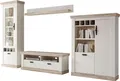 Wohnwand HOME AFFAIRE "Florenz, Anbauwand im Landhausstil, Komplettset mit Metallgriffen", weiß (pinie weiß), B:330cm, Kastenmöbel-Sets, Wohnwand, enthält Vitrine, Lowboard, Kommode und Wandboard, 330 cm breit