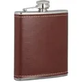Relaxdays Flachmann, Braun, Metall, Kunststoff, 9.5x12.5x2 cm, Essen & Trinken, Barausstattung