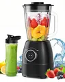 Mixer, Smoothie Maker, Standmixer, 1500 Watt Hochgeschwindigkeits Mixer Smoothie Maker mit 1,5L Glasbehälter, 600ml Flaschen BPA frei Tritan, einstellbare Geschwindigkeit für Smoothies, Mixen