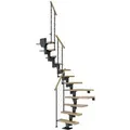 Dolle Mittelholmtreppe Dublin Eiche Anthrazit GH bis 292 cm 1/2gew. 65 cm FSC®